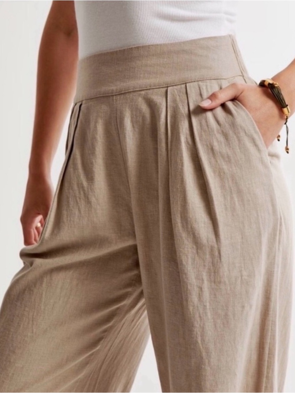 Abercrombie & Fitch Pull On Linen Pants Size XS - Picture 3 of 8